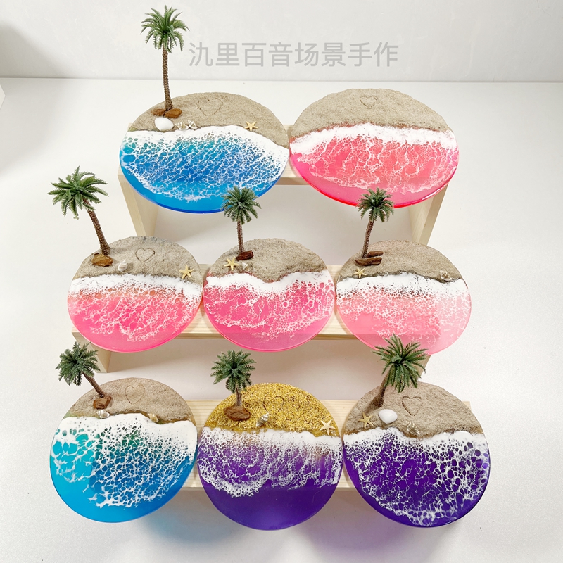 直播链接 手工滴胶海浪树脂海浪摆件手办场景摆台模型地台 可定制