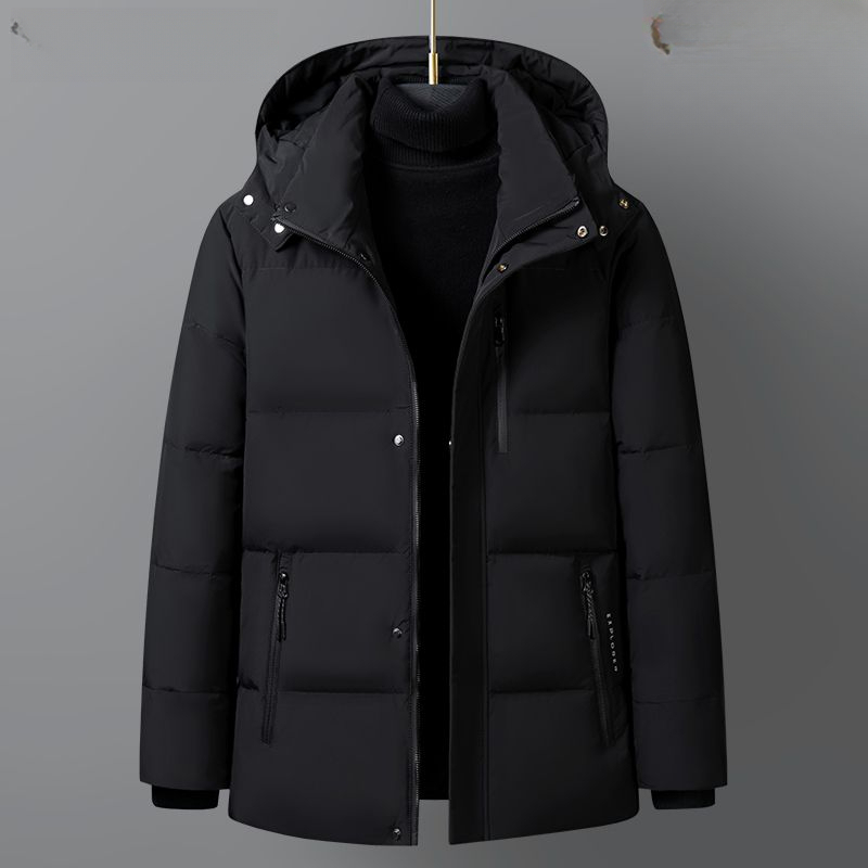 波司澄冬季新款爸爸羽绒服男士短款加厚白鸭绒保暖大码中老年人冬