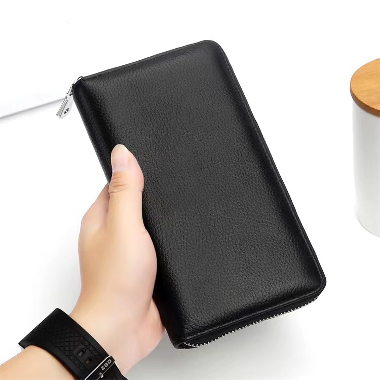 头层牛皮钱包男长款真皮手包男款大容量36卡位皮夹皮包手拿包拉链