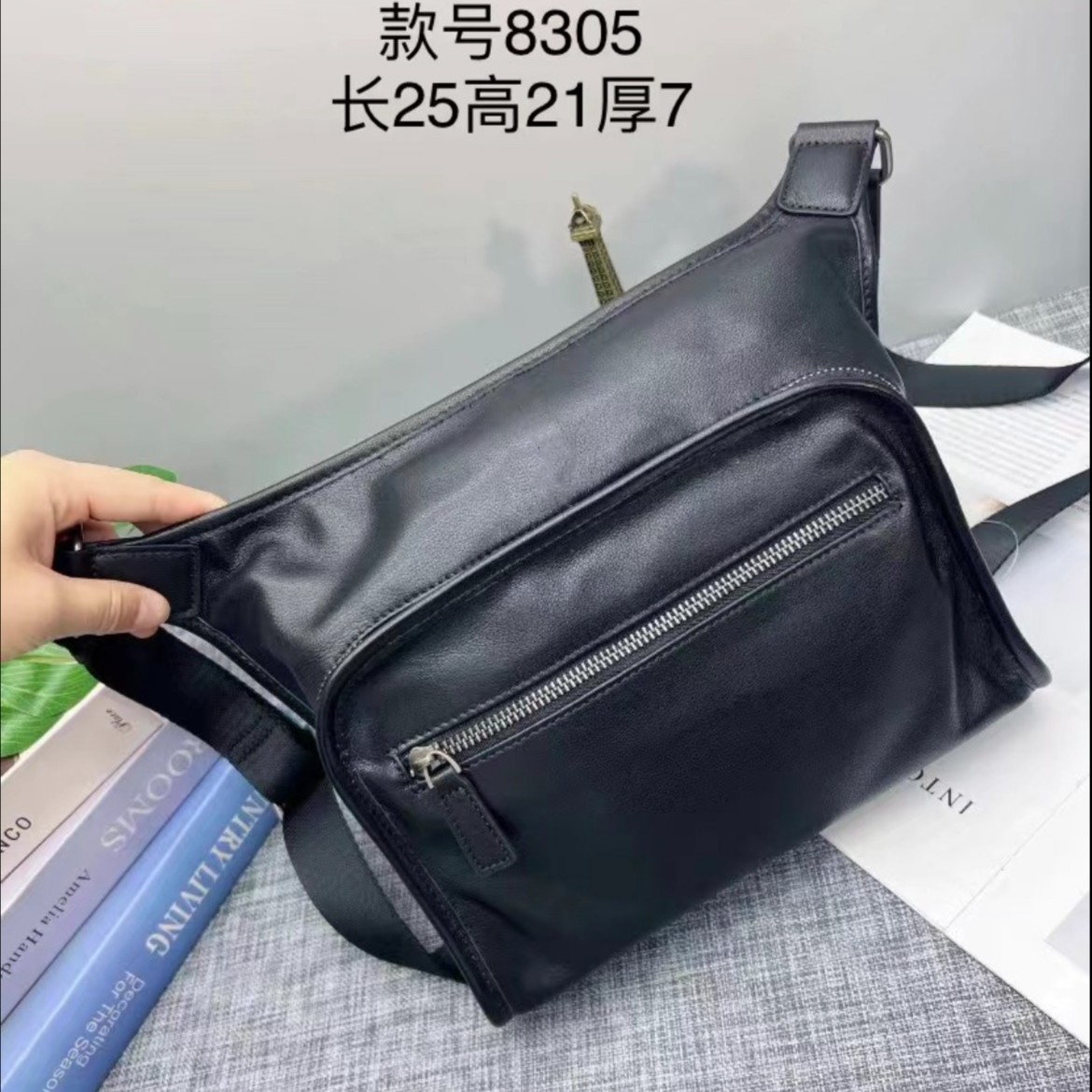 休闲黑色真皮单肩包软皮斜挎包多功能男款多隔层软面斜挎邮差包