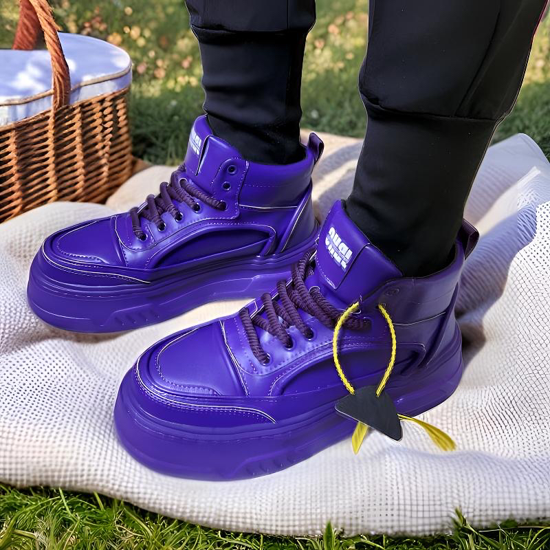 小众男鞋2025新款时尚百搭面包鞋真皮小白鞋男厚底休闲运动板鞋男