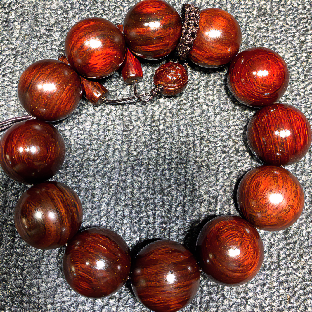 小叶紫檀檀香紫檀手串高油密  带金星 肉中金星 颗颗精挑油性很好