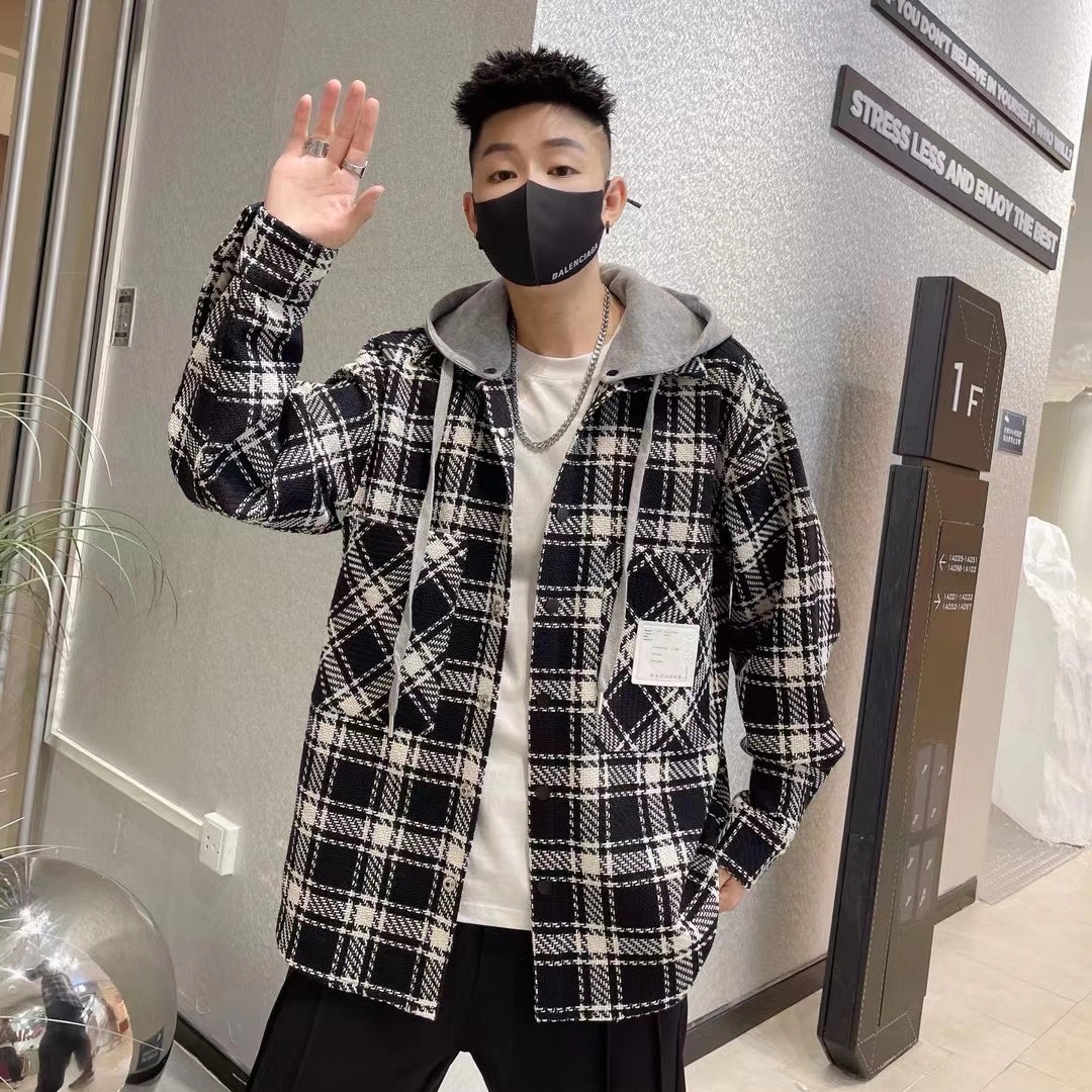 2023春款麻料带帽男孩衬衫