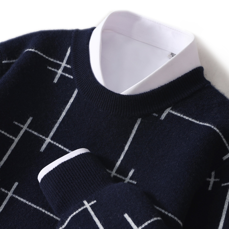 氛围感拿捏~~男士圆领加厚羊绒衫宽松休闲百搭时尚针织衫套头毛衣