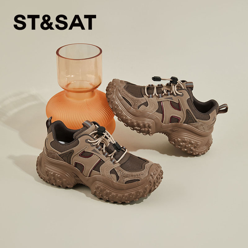 星期六潮流厚底老爹鞋女2024春秋时尚百搭舒适松糕软底休闲运动鞋