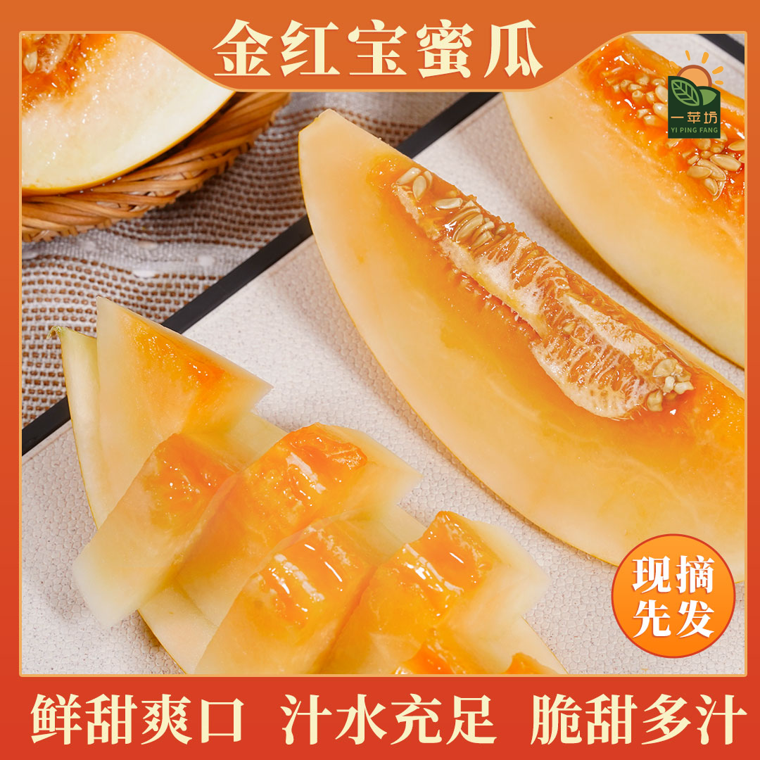 【一苹坊】甘肃民勤金红宝蜜瓜 4.5-9斤装沙漠