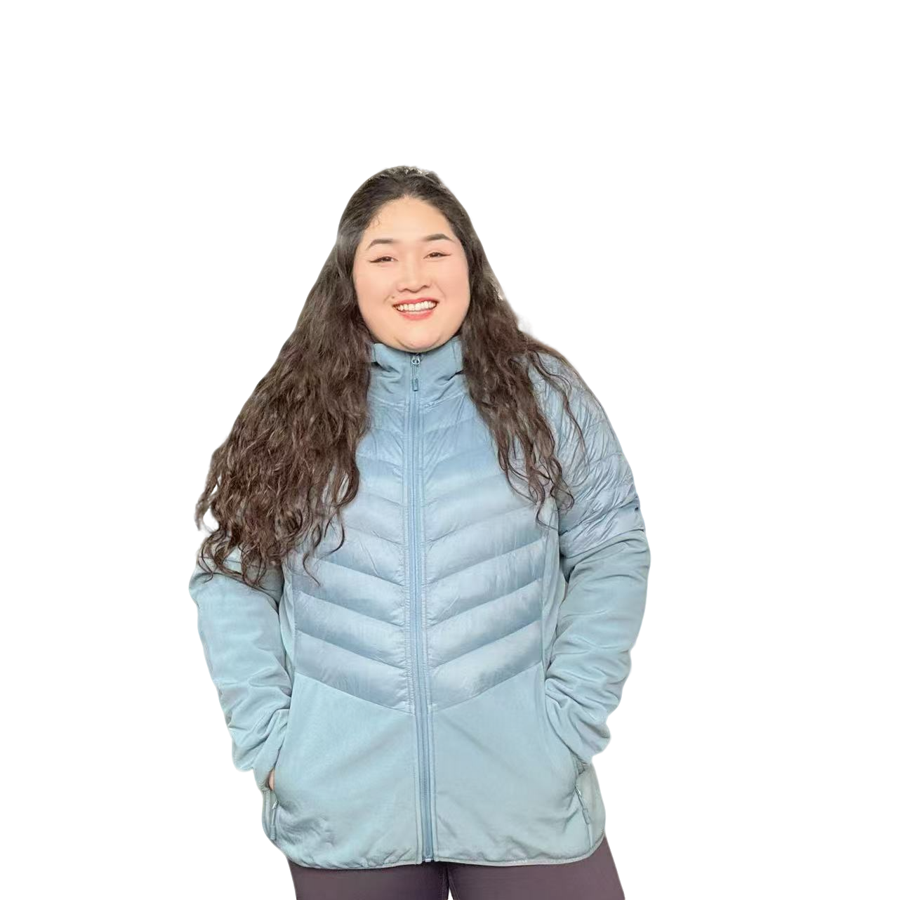 大码秋冬女士软壳拼接棉服