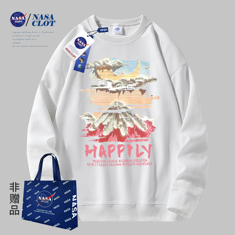 NASA联名2023秋季新款卡通印花休闲宽松户外运动男女同款情侣卫衣