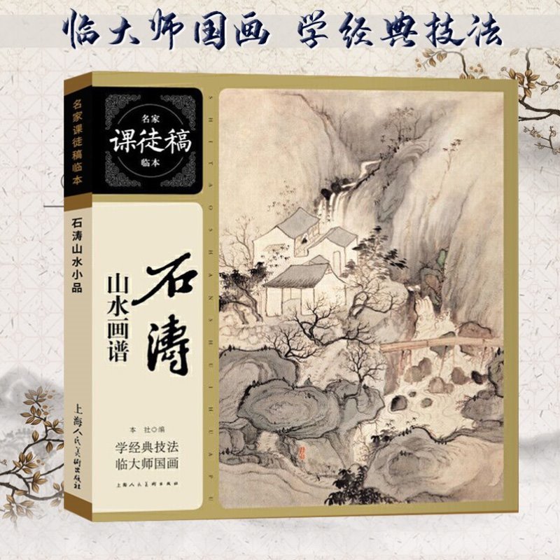正版石涛山水画谱 名家课徒稿临本 大师水墨山水国画小品画集作品