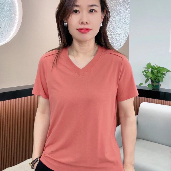 怡特美夏季防紫外线冰感比特棉时尚百搭V领短袖T恤FS8912