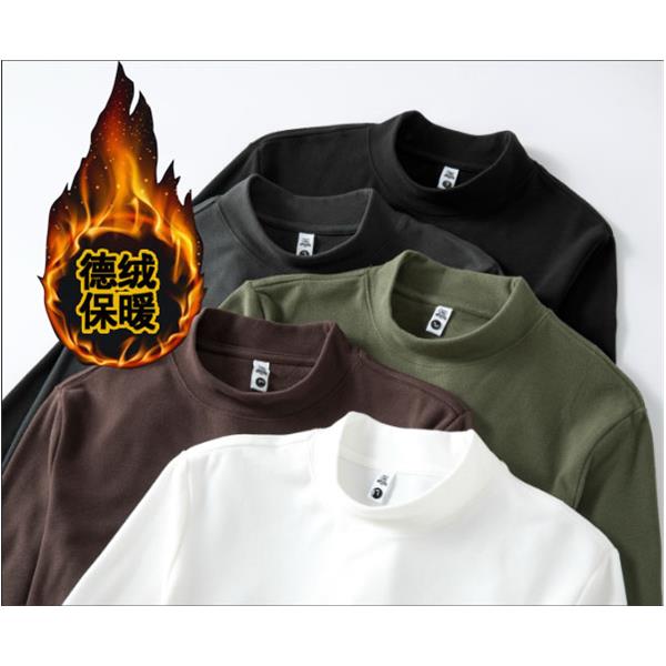 [德绒打底]秋冬男女同款休闲圆领重磅打底衫美式长袖百搭潮流内搭