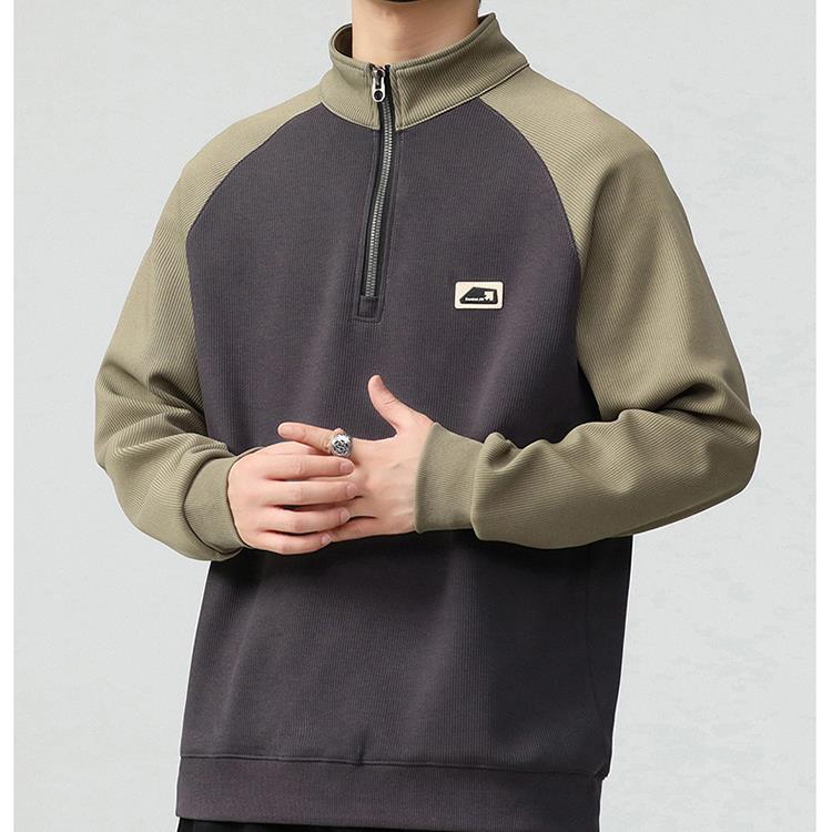 2025年秋季新款宽松休闲拉链立领卫衣简约潮流男女同款卫衣#2601