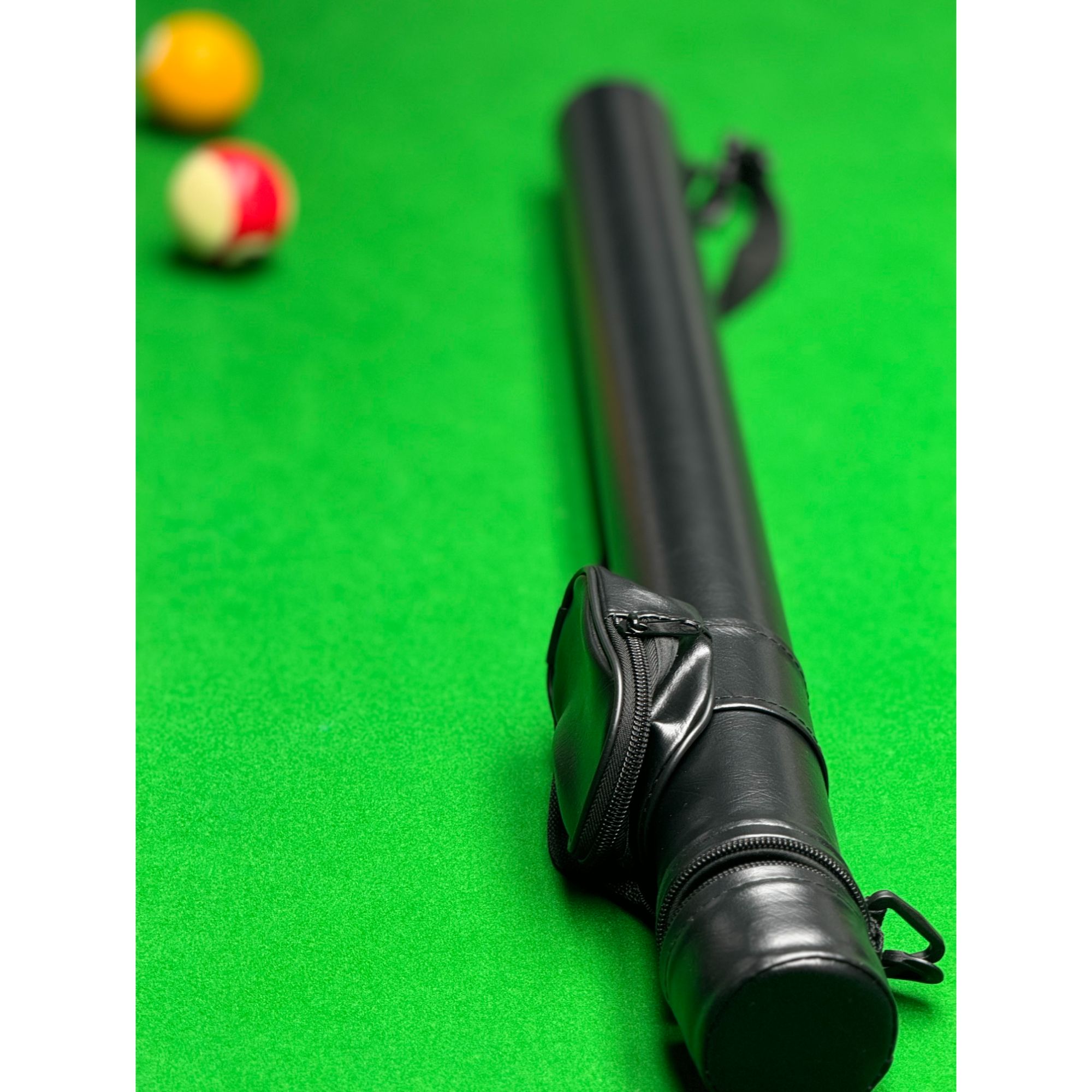 2024新款便携式两孔杆包台球杆包简单时尚1/2分体大头杆PU皮杆包