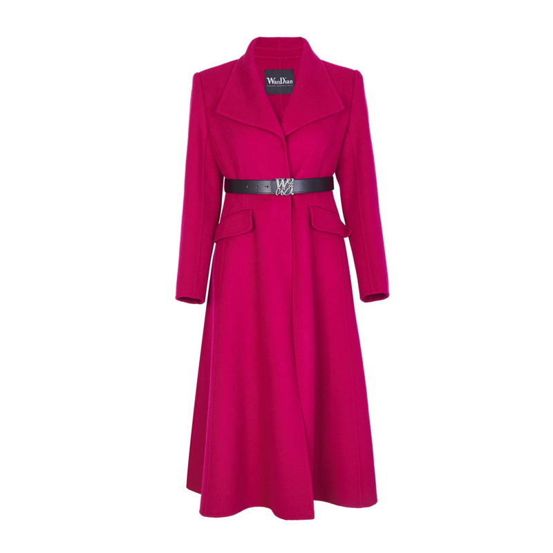 婉甸洋红双面呢大衣1234C13DS4