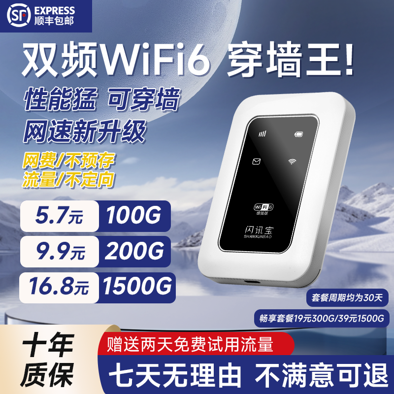 新款增强版随身无线wifi6无线路由器5g 三网通用流量车载随身宽带