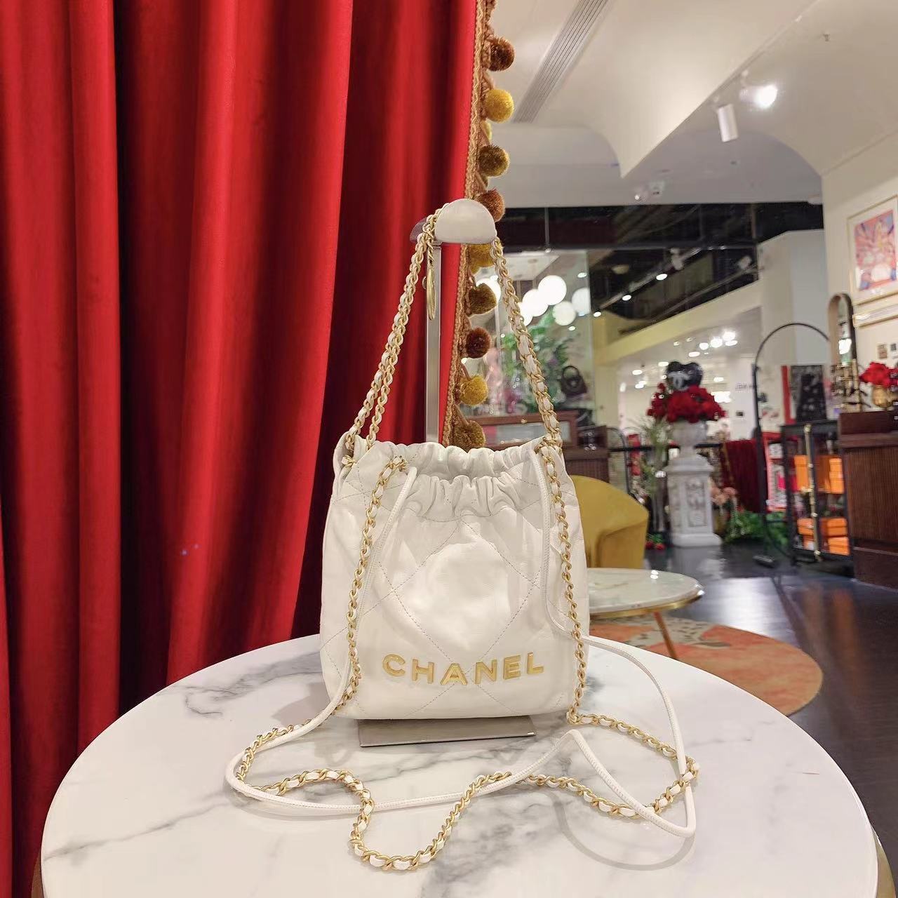 95新 Chanel/香奈儿 GGS丨22bag垃圾袋mini白金牛芯片款 75670315