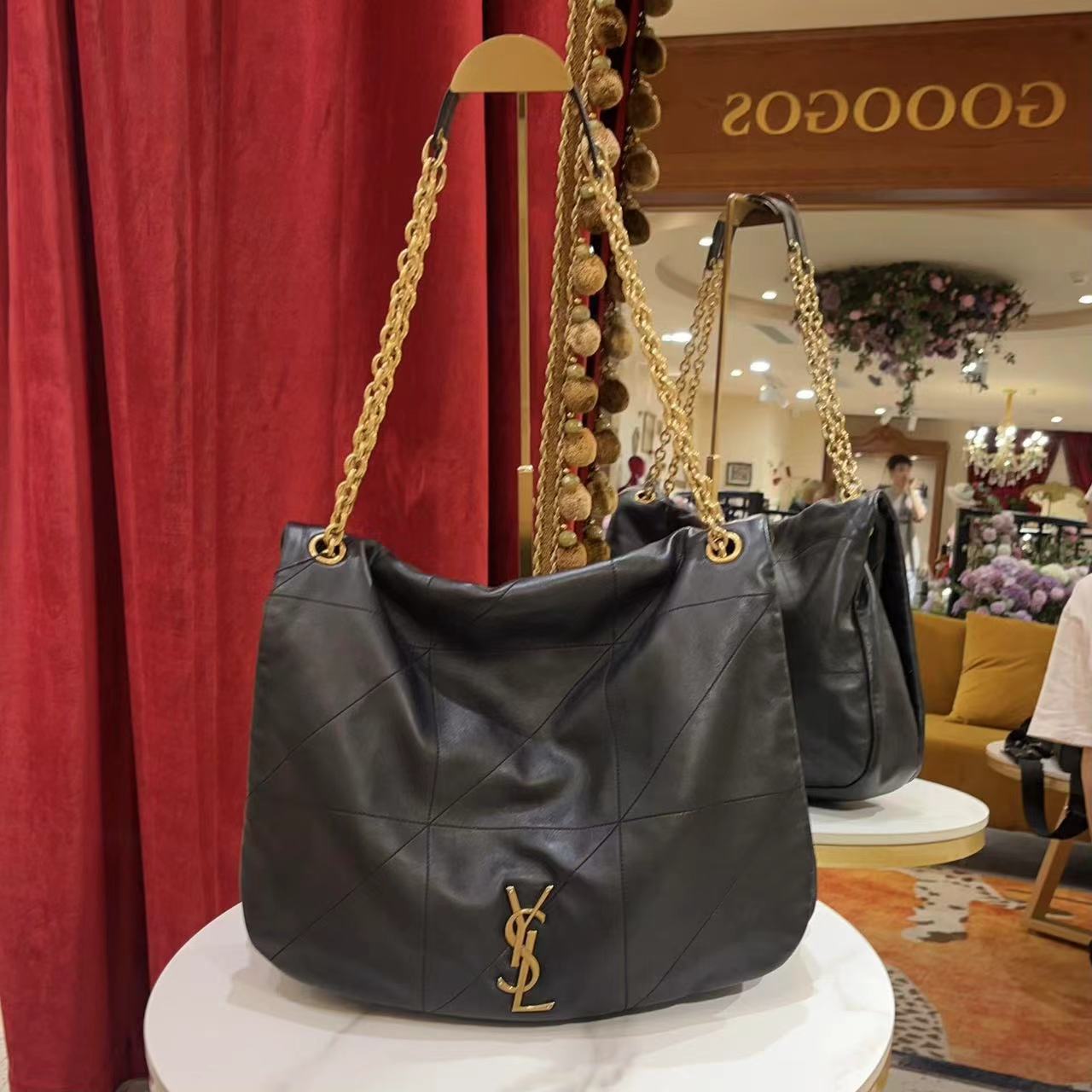 95新 YSL/圣罗兰 GGS丨JAMIE 4.3加大号黑金单肩包/65627716
