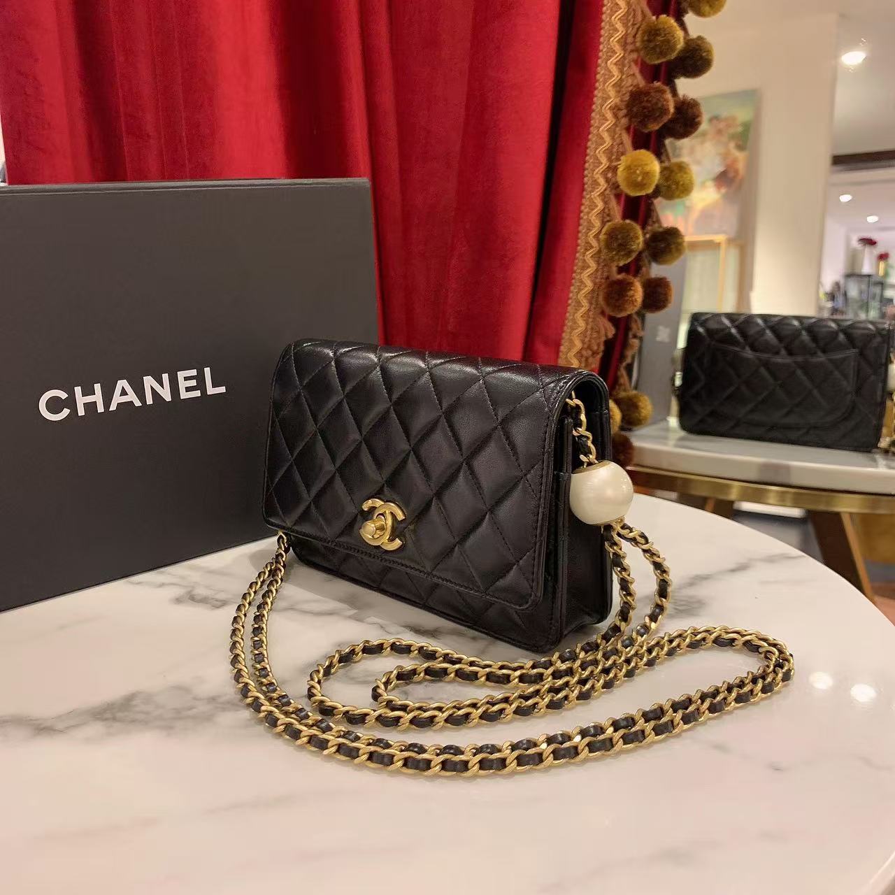 95新 Chanel/香奈儿 GGS丨24S珍珠woc黑金/66284552