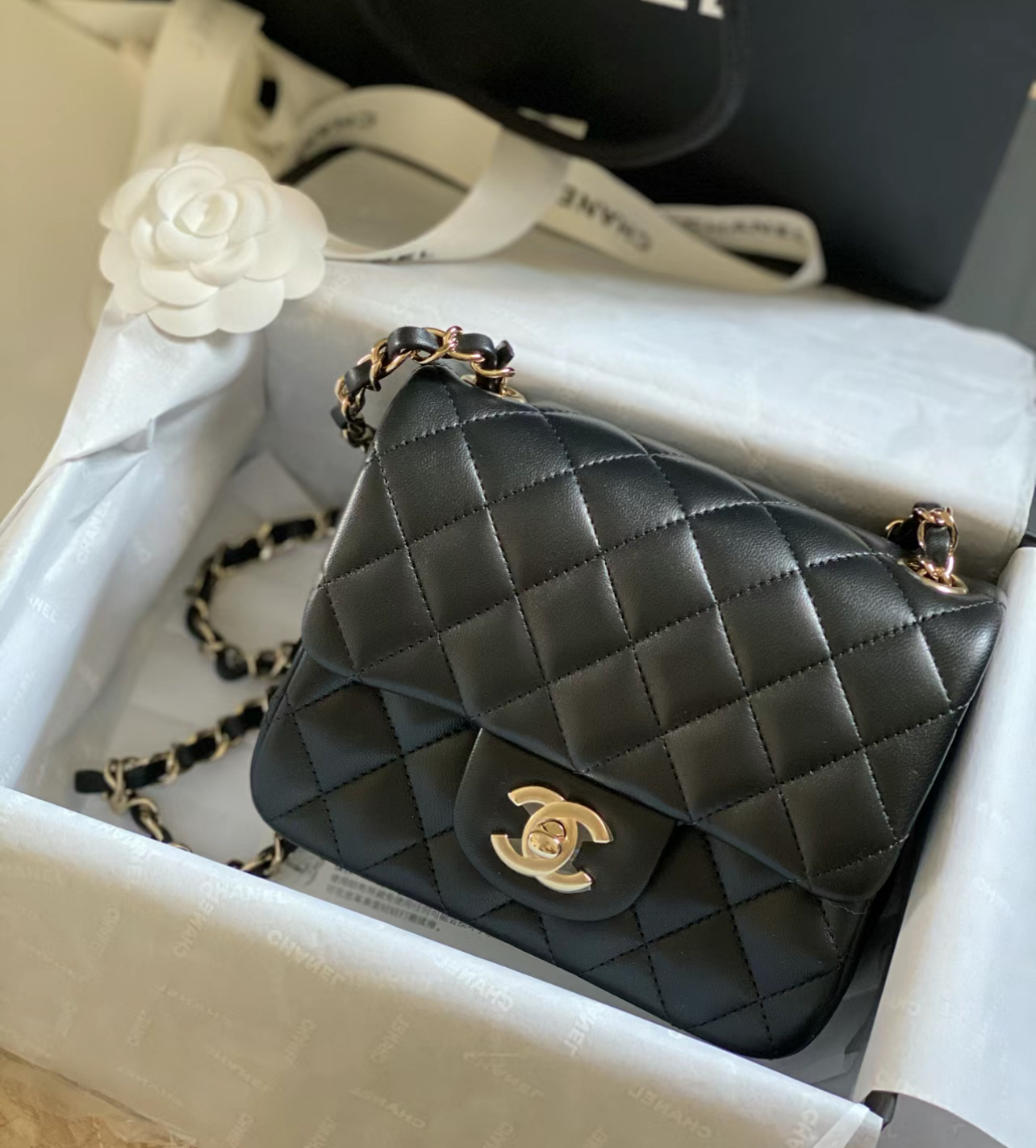 95新 Chanel/香奈儿 GGS丨黑金菱格方胖子 总价29800