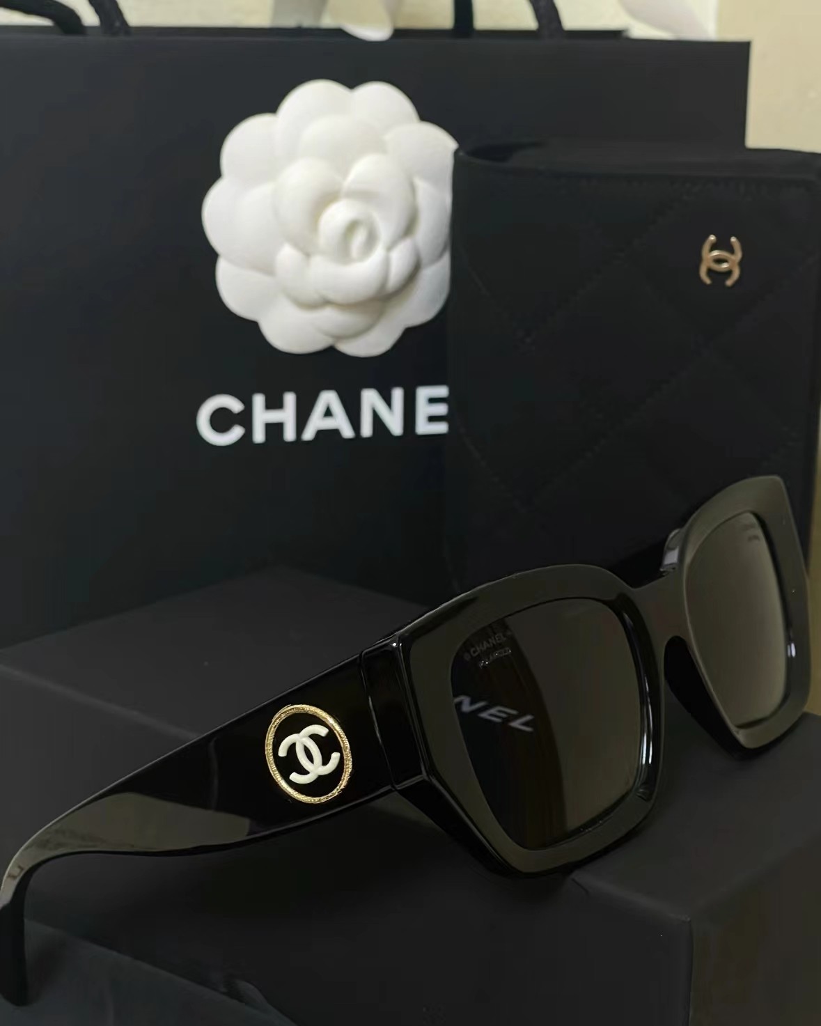 99新 Chanel/香奈儿 GGS小七丨黑色圆圈logo墨镜 75066418