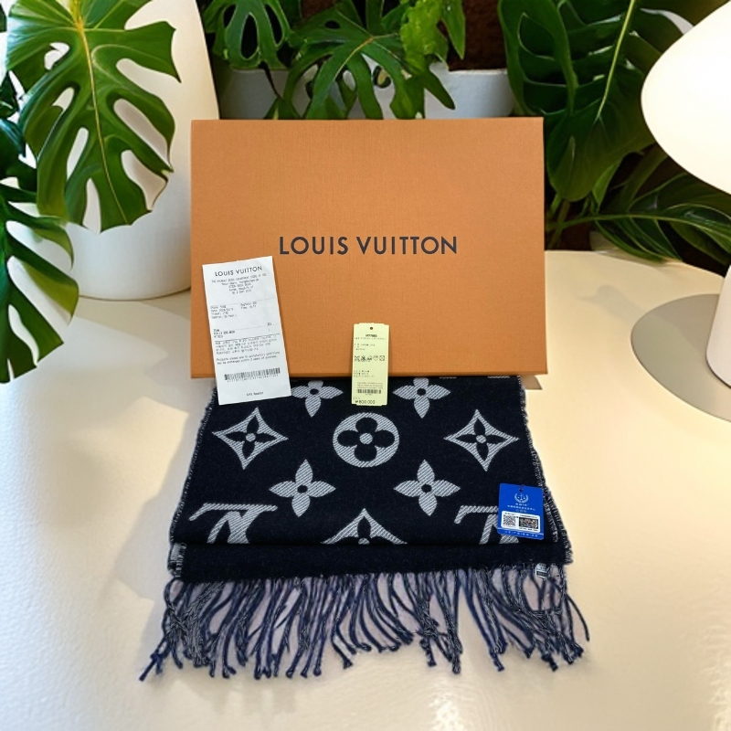 99新 LouisVuitton/路易威登 GGS丨LV黑白色围巾/41264337