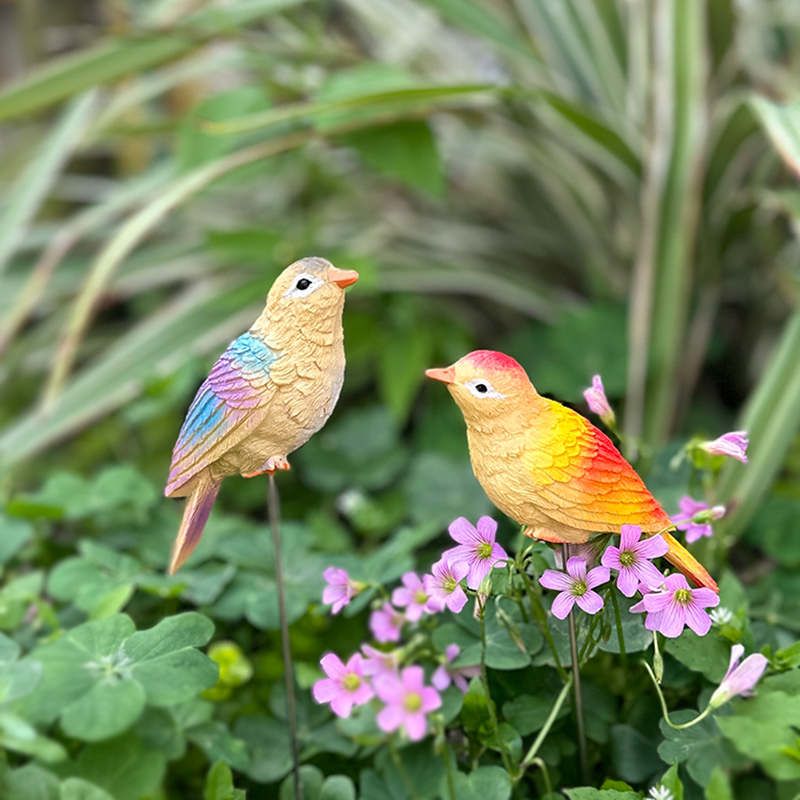 小鸟花插摆件户外花园阳台庭院树脂手工装饰品小摆件创意花盆点缀