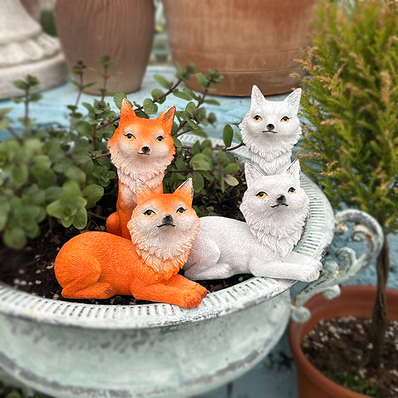 户外狐狸摆件九尾狐多肉装饰品树脂工艺品动物花园庭院阳台造景