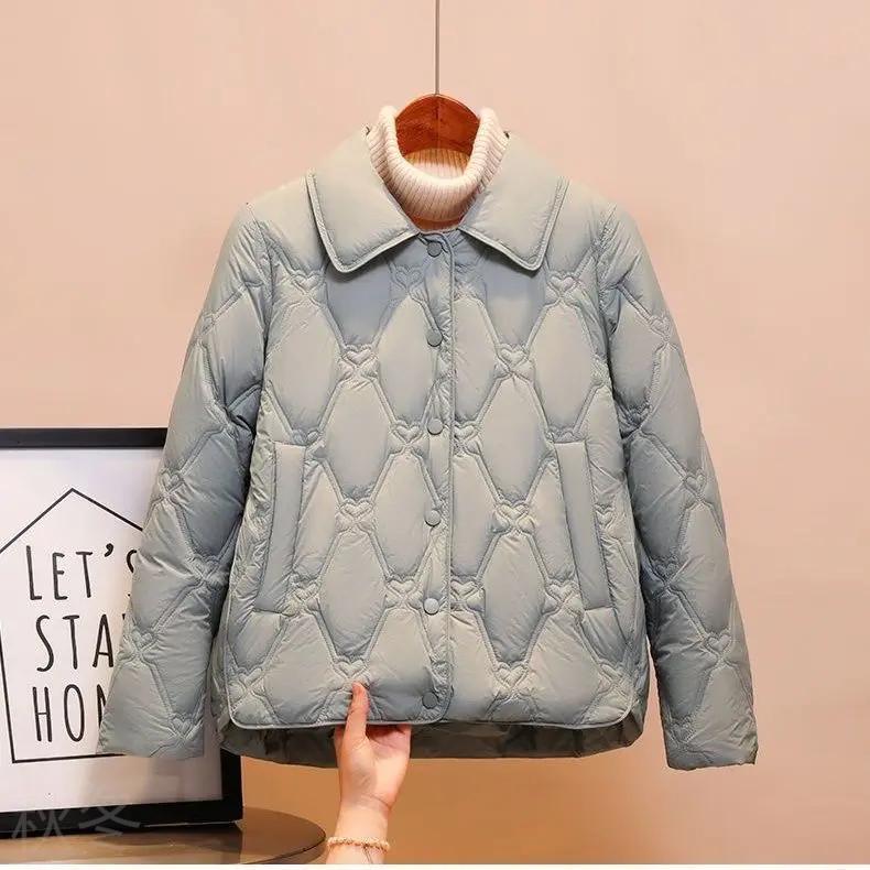 加厚秋冬中年轻薄妈妈洋气2023羽绒棉服女显瘦修身短款新款时尚