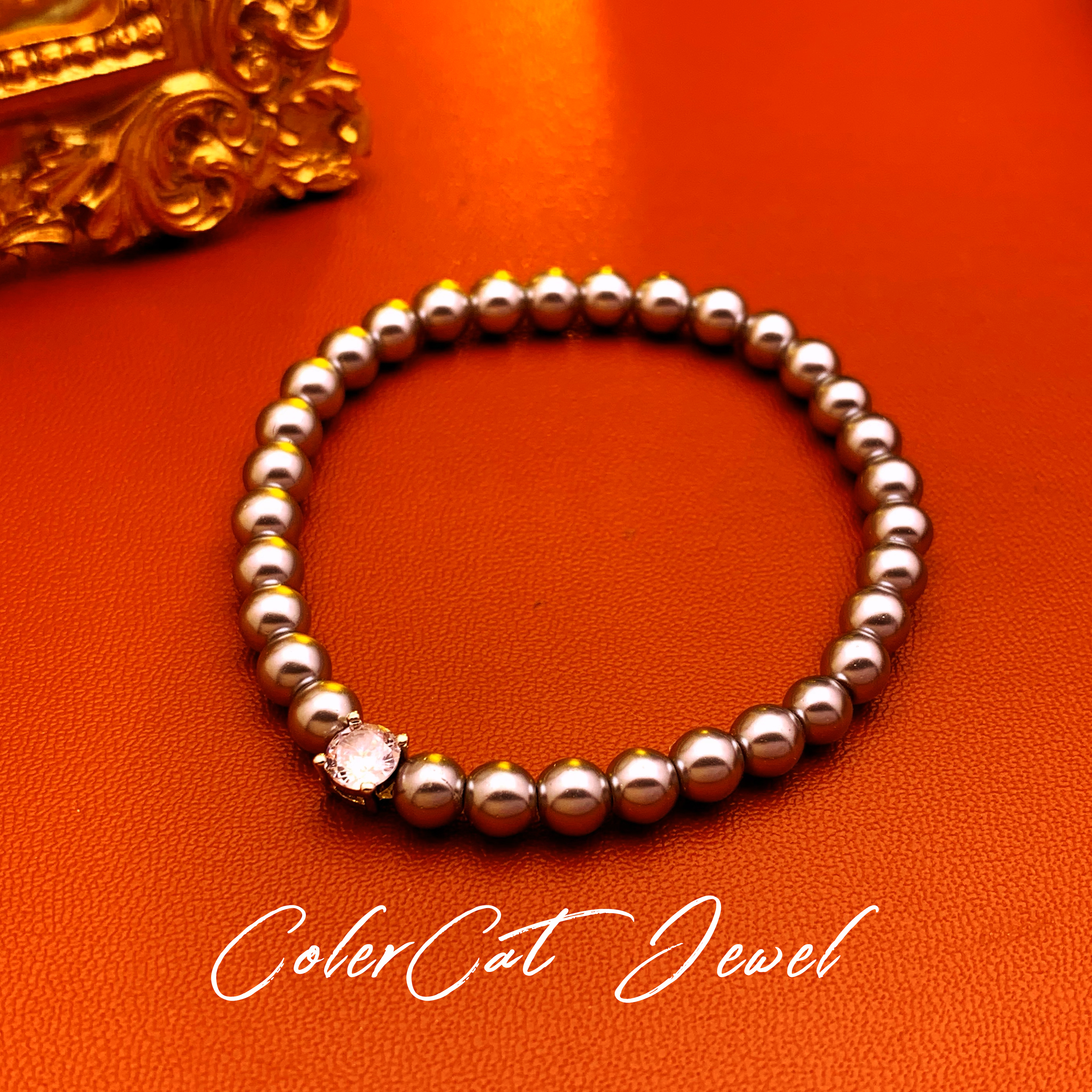 铜合金手链 S7042【银色旋律】法式施家珠方糖锆石手链