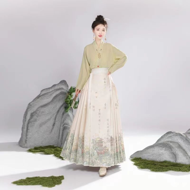 睦琪春夏【岳阳楼】马面裙2024新款秋冬日常搭配大码新中式女装裙子