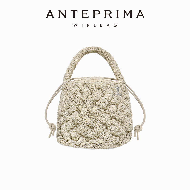 ANTEPRIMA/安蒂佩玛白色麻花手工编织手提包女式托特包春夏包包