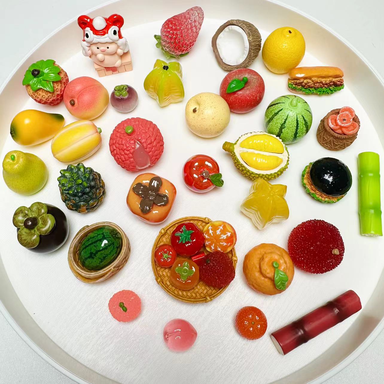【直播拆袋对碰+许愿】微景观仿真水果系列创意树脂潮流diy玩具摆件