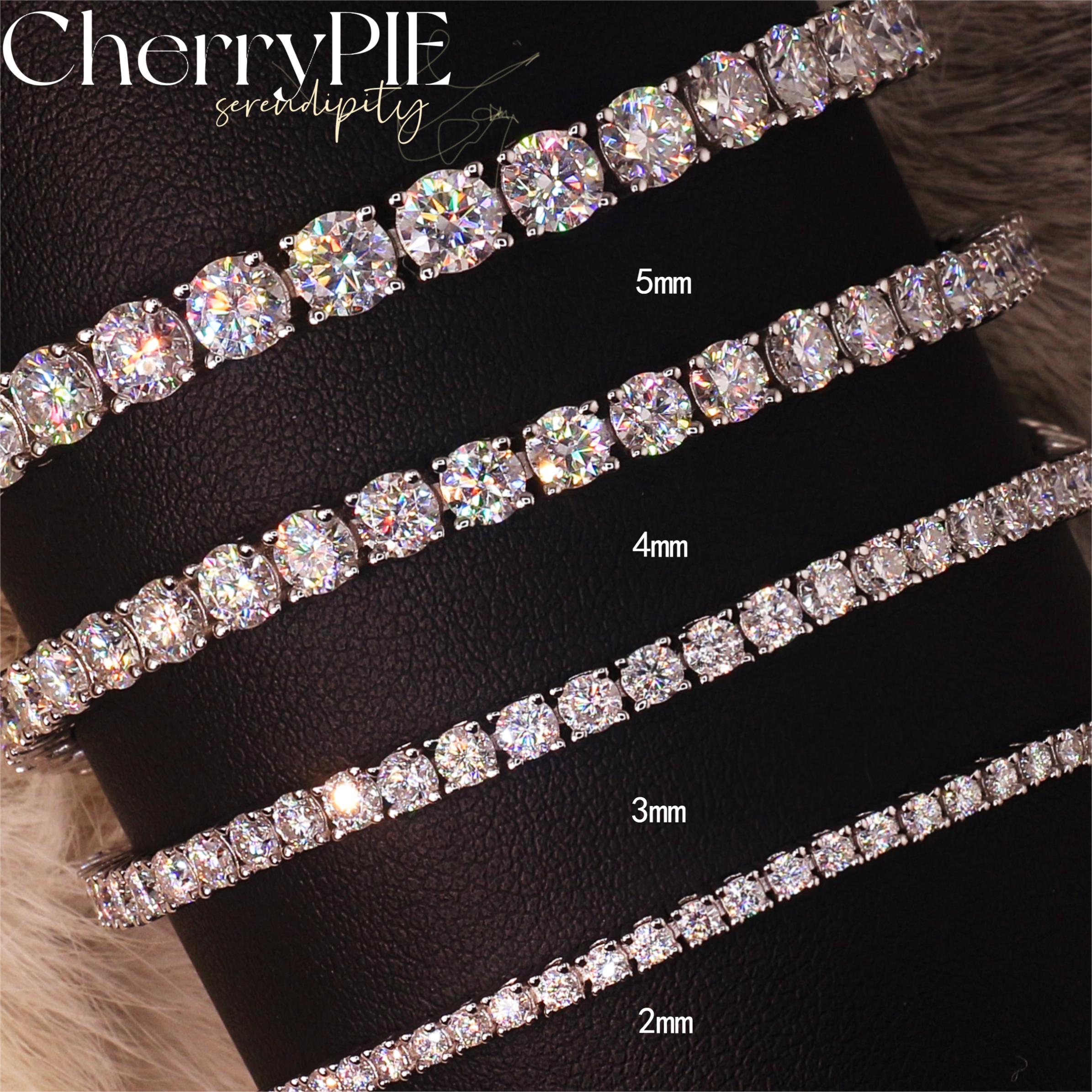 925银莫桑石手链 925银莫桑钻网球链 CherryPIE 满钻D色VVS手链