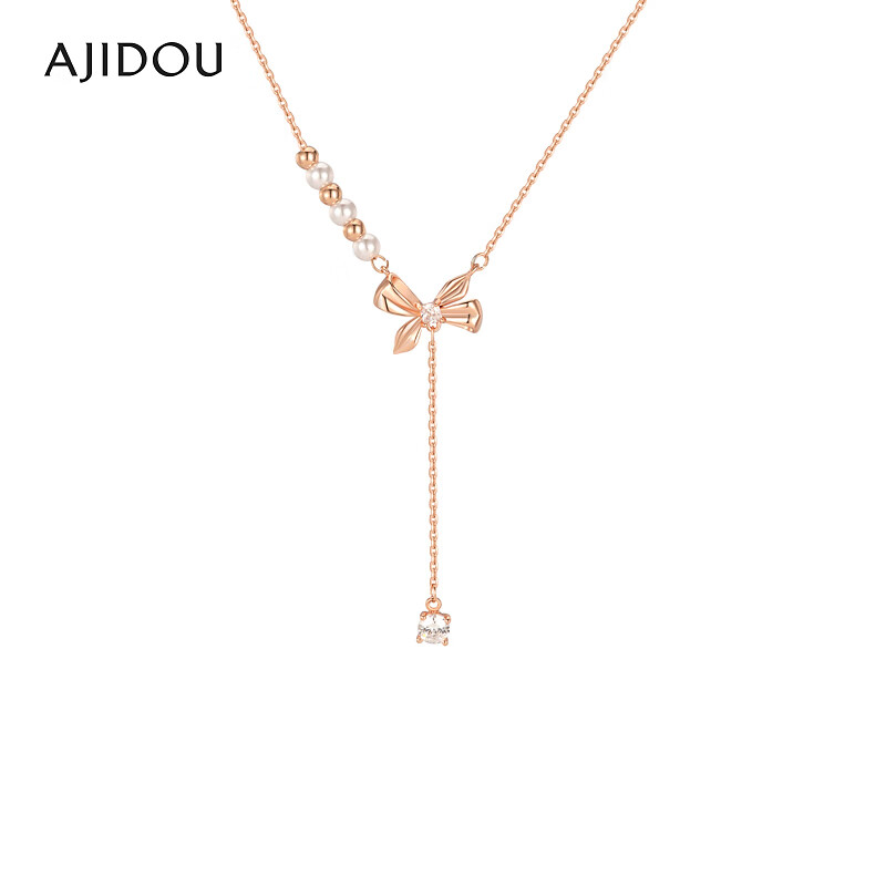 合金仿珍珠项链 AJIDOU阿吉豆甜美俏皮蝴蝶结项链【ZYE】