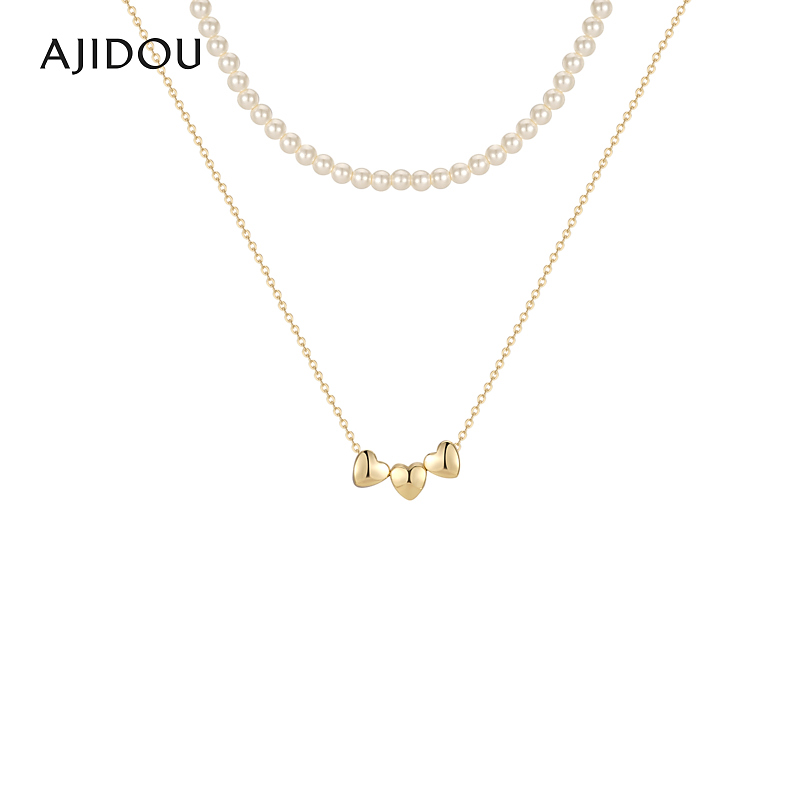 合金项链 AJIDOU阿吉豆优雅温婉仿珍珠叠戴项链【QXD】