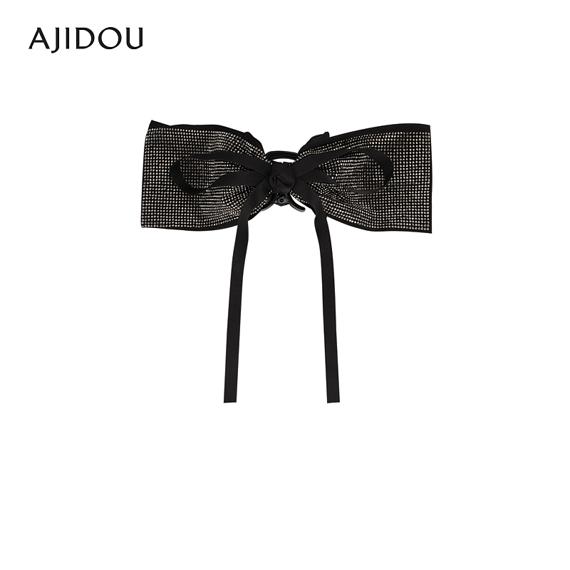 AJIDOU阿吉豆优雅水钻蝴蝶结抓夹