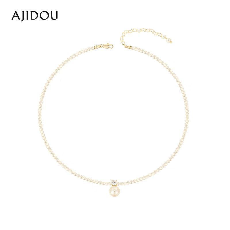 非金属仿珍珠项链 AJIDOU阿吉豆仿珍珠项链锁骨链女通勤简约【RLX】
