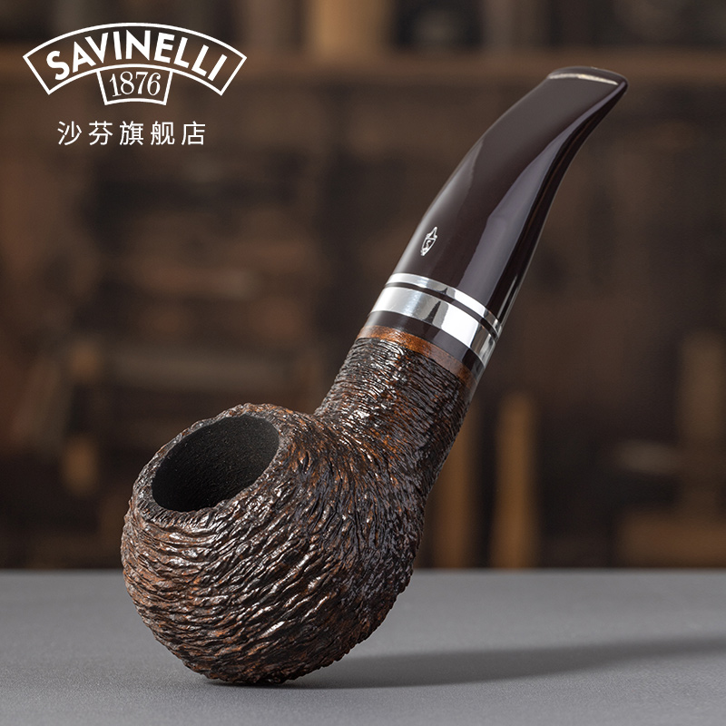 沙芬米涅尔瓦系列P445ZMS雕刻面手工石楠木烟斗320经典大番茄斗型