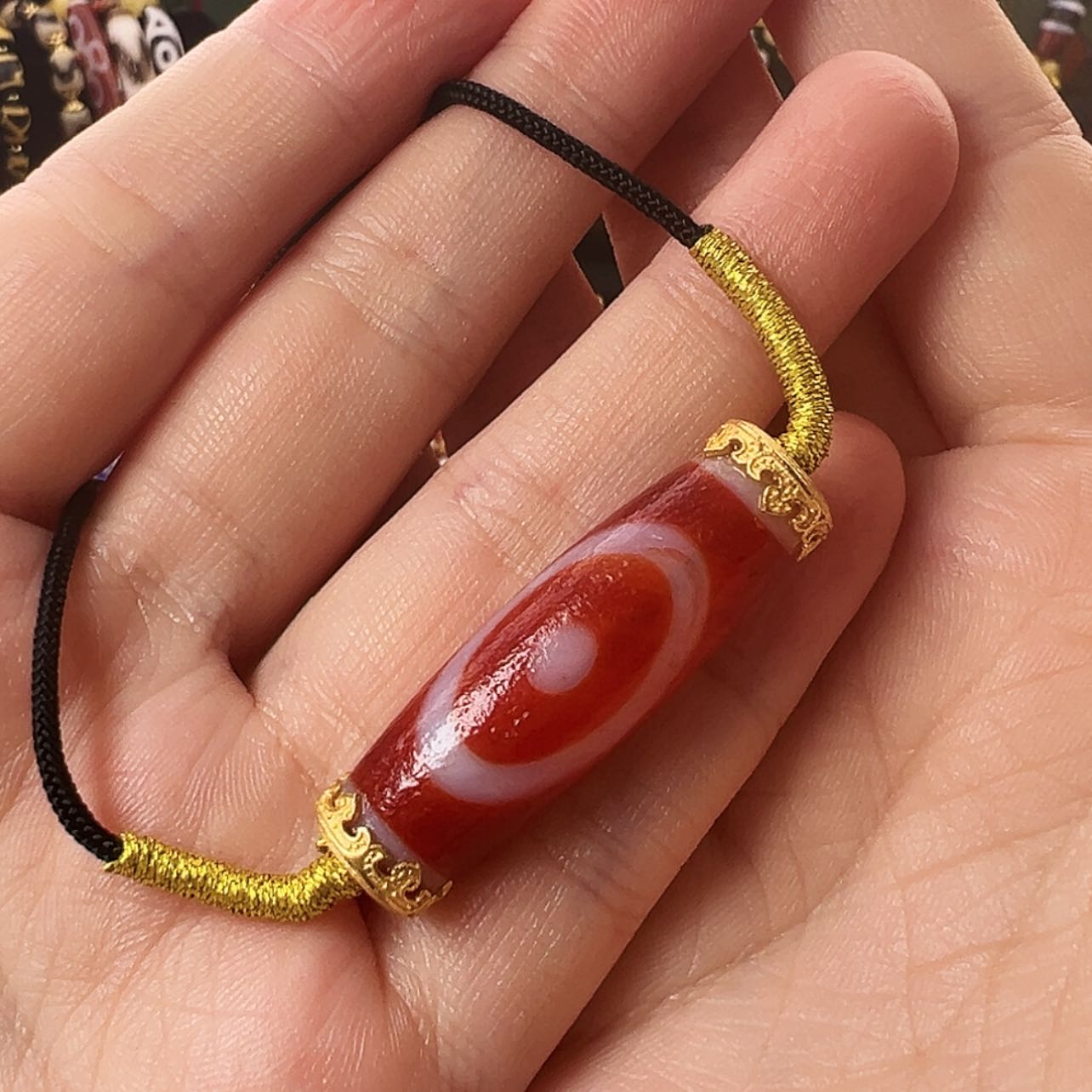 【闪购商品】玛瑙/玉髓颈饰银S925镀金镶嵌M*J