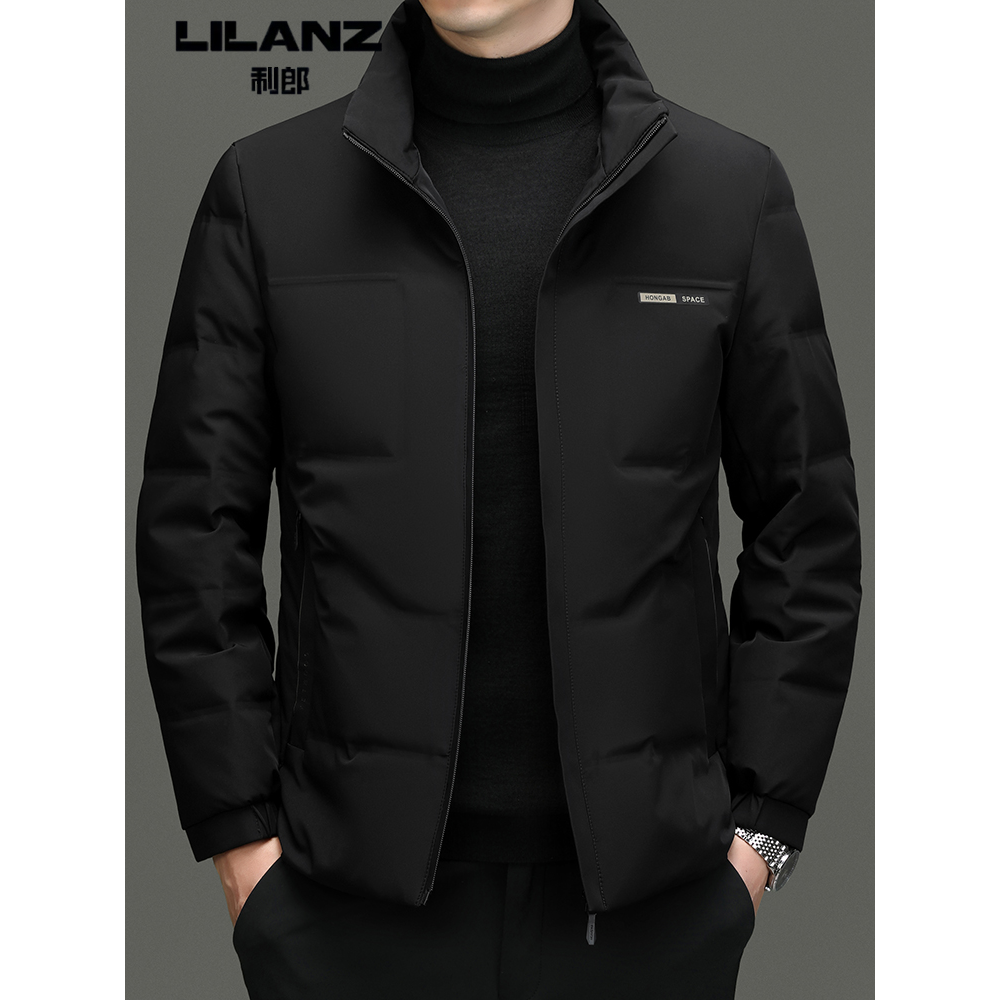 利郎男士冬季羽绒服新款立领白鸭绒保暖冬装短款外套潮流中年男装