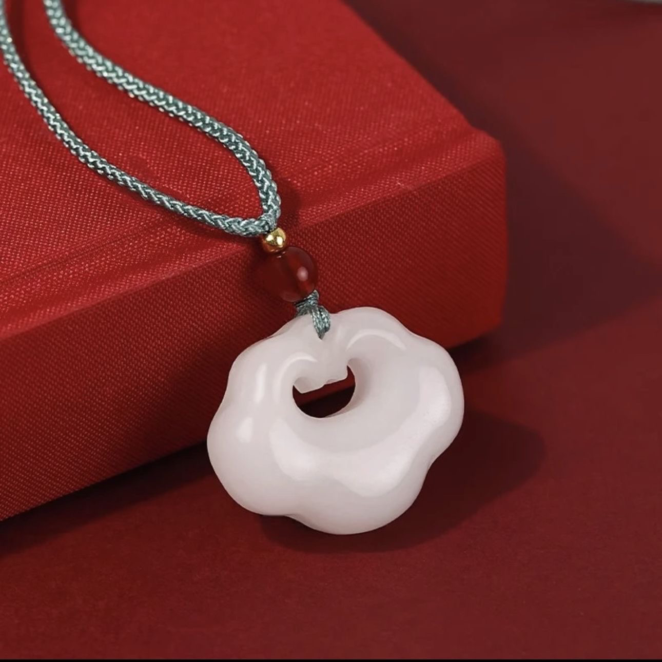 玉石 平安如意锁项链吊坠-LJW-2A