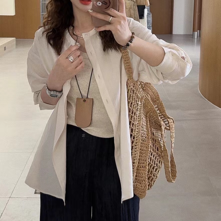 【月下夜莺】100%莱赛尔夏季气质休闲百搭宽松衬衫上衣女0420