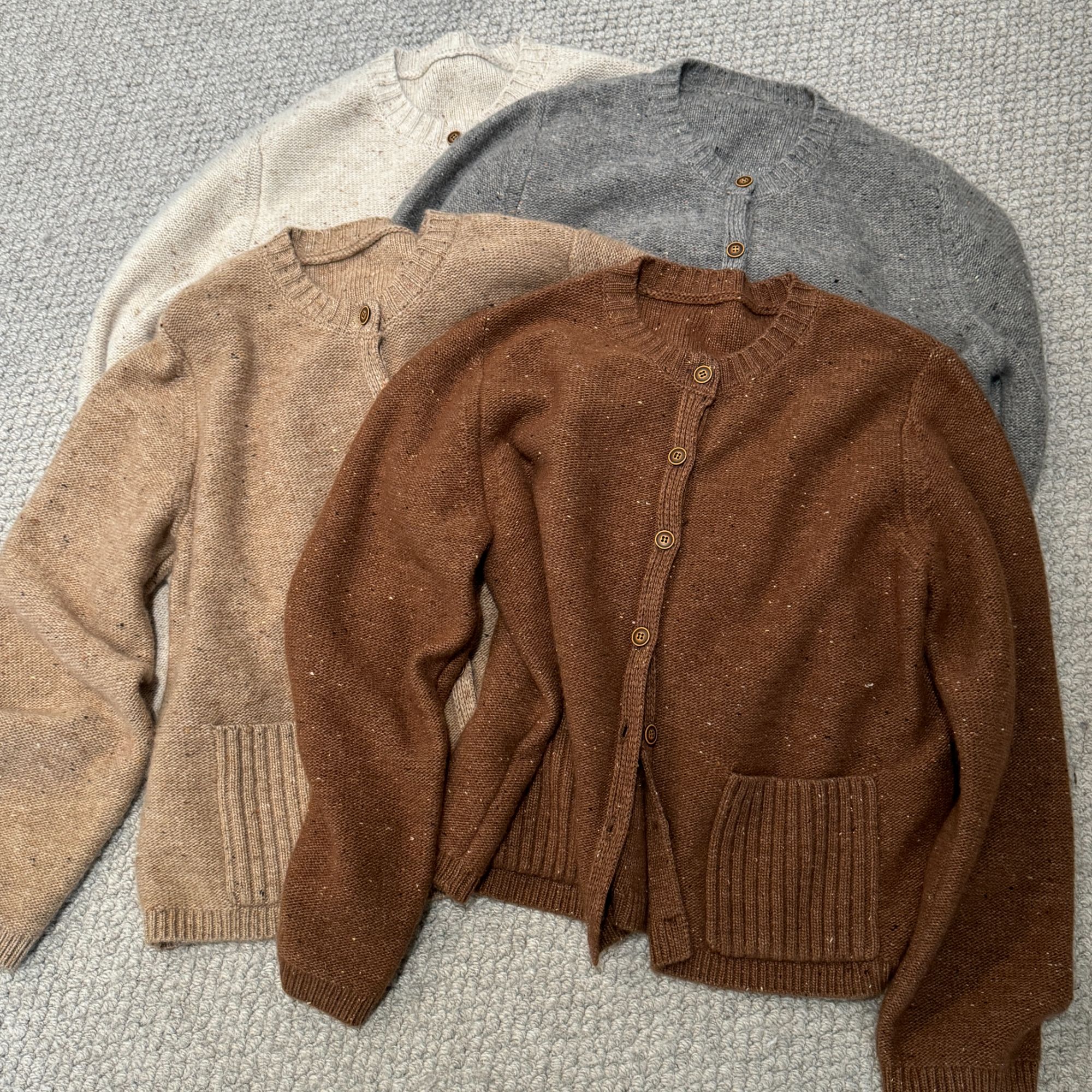 【雾岛】绵羊毛衫兔毛针织秋冬保暖百搭氛围感毛衣短款外套女上衣