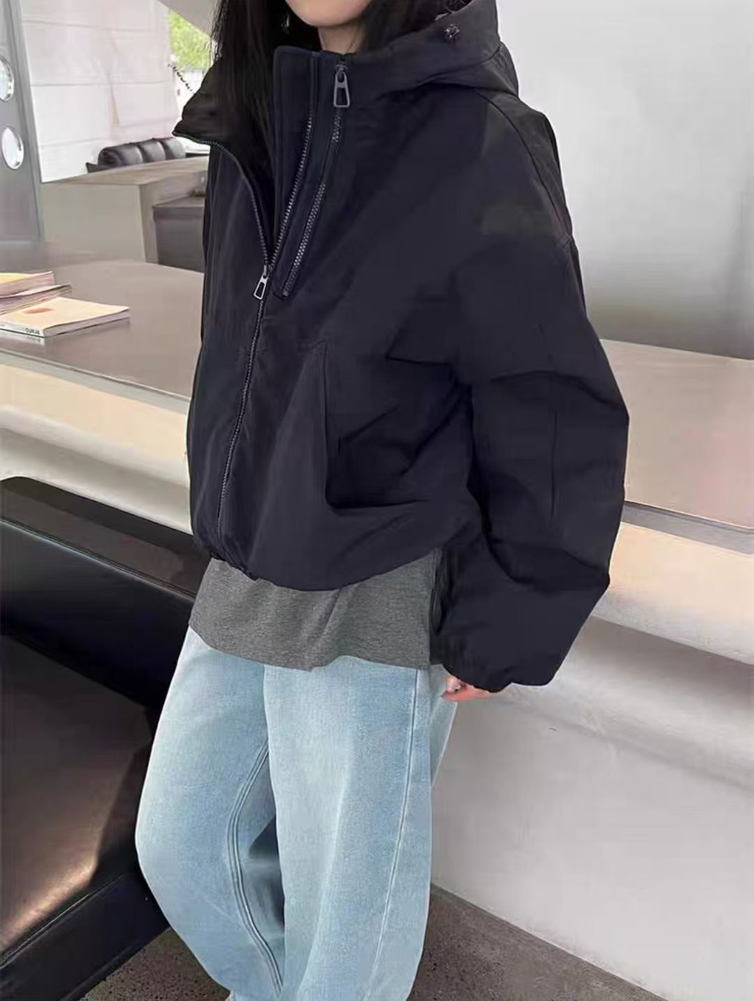 棉服冲锋衣短款时尚休闲连帽韩版立领春秋带帽秋冬