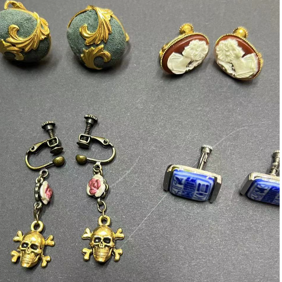 铁合金耳饰 铁合金耳夹 中古vintage三吉中古 5-100