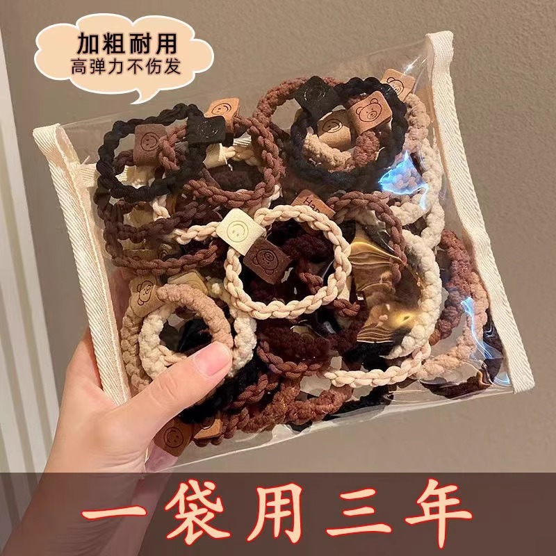 小熊可爱头绳年新款发圈简约气质扎头发皮筋女高弹力耐用发绳批发