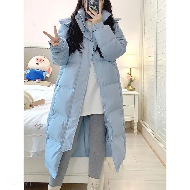 热销精品新款女棉服中长款过膝加厚保暖服女冬季新款多巴胺羽绒服