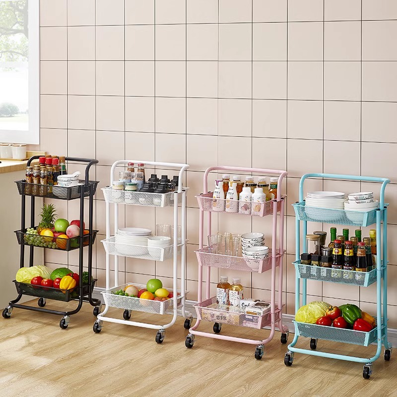 家用防锈小推车落地小推车卫生间浴室厨房用可移动收纳架手推车