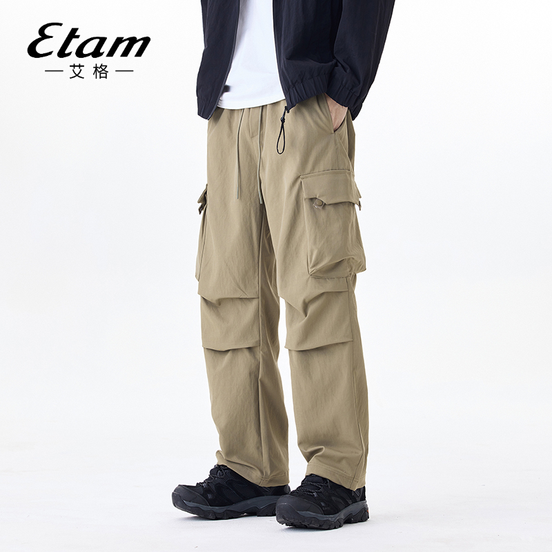 【艾格】美式秋冬直筒男士潮流运动简约青春时尚休闲工装裤百搭