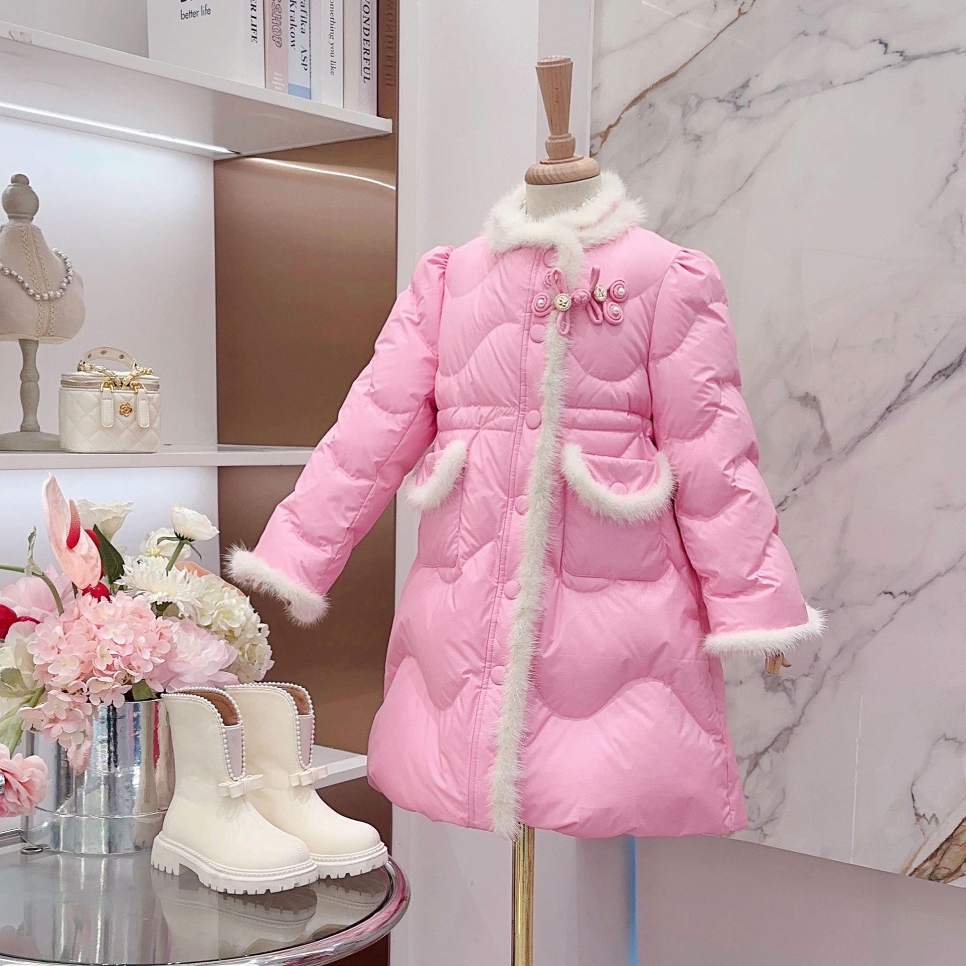 女童羽绒服2023冬季新品儿童韩版90白鸭绒羽绒服童装外套批发